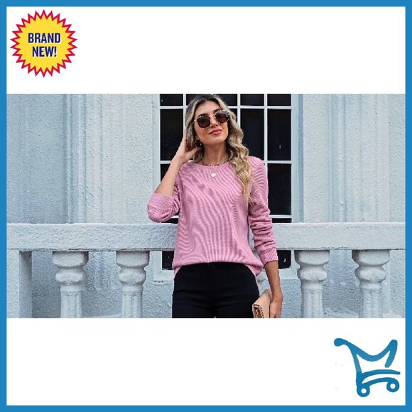 3 Pack Waffle Knit Sweatshirts Crew Neck Long Sleeve Loose Fit Pullover - Picture 7 of 7